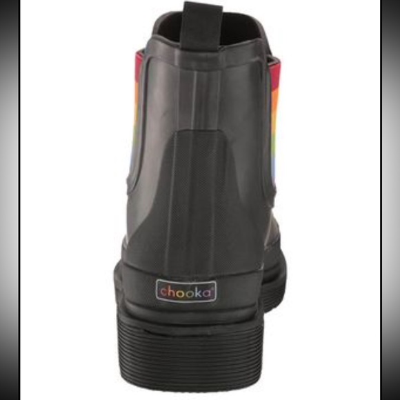 Chooka Ballard Rain Boots - Black/Multicolor Rainbow - Size: US7 - Picture 10 of 16